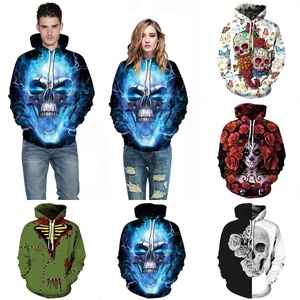 3D Print Horror Halloween Men Women Hoodie Sweatshirt Jumper <b>Coats</b> Zipper-Up 100% Cotton Fleece <b>Lined</b> - Product Image 2