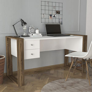 Escritorio de estudio de diseño moderno de lujo exclusivo del mejor vendedor de Turkiye Escritorio de oficina de aglomerado de nogal blanco - Product Image 2