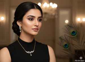 Premium AD Pendant Set Elegante joyería hecha a mano elegante para ocasiones festivas nupciales Piedra natural de moda para bodas - Product Image 5