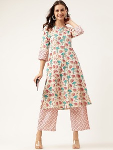 Pantalones Kurta suaves con estampado de algodón 100% étnico indio de Flamenco de talla grande para mujer XS 7XL con bolsillos laterales para fiesta, venta al por mayor de India - Product Image 5