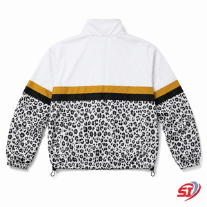 Custom Windbreaker <b>Jacket</b> <b>Half</b> <b>Zip</b> Leopard Print Team <b>Jacket</b> Custom Logo OEM ODM Wholesale Manufacturer - Product Image 2