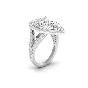 Anillo de compromiso solitario con diamante talla pera de 5.02 ct, color F, claridad VS, diamante cultivado en laboratorio en oro de 14 quilates, para ocasiones especiales y fiestas. - Product Image 6