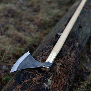 Pedidos a granel personalizados al por mayor, servicio OEM y ODM, hacha de acero al carbono forjada a mano de Damasco con hoja afilada, hacha única para exteriores - Product Image 3