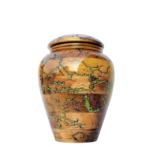 Urna de cremación de epoxi verde y palisandro para cenizas humanas Entierro de adultos para columbario Urnas funerarias para cenizas humanas grandes - Product Image 6