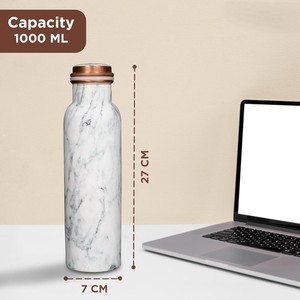 Bouteille de Bien-être Quotidien en Cuivre au Design Artistique Traditionnel, Bouteilles Meenakari Anti-Fuite en Cuivre Pur 950 ml - Product Image 5