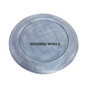 Chargeur en métal écologique de haute qualité assiette de service Design élégant classique pour mariage décoratif plaque en gros la plus vendue - Product Image 1