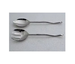 100 SERVEUR À SALADE ENSEMBLE Élégant En Acier Inoxydable LAITON CUIVRE Avec Revêtement Argenté Individuel Arc-En-Ciel Or Argent Couleur Platine - Product Image 1