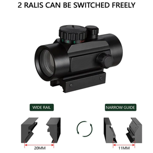 กล้องเล็งแบบ Tactical 1x40 พร้อมจุดเล็งสีแดงและสีเขียว  แบบ Reflex  พร้อมขายึดขนาด 20 มม. และ 11 มม.  วัสดุอะลูมิเนียมอัลลอยด์คุณภาพสูง น้ำหนักเบา - Product Image 5