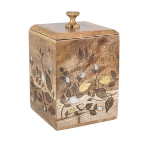 กระป๋องและขวดไม้เคลือบธรรมชาติพร้อมถาด สำหรับงานแต่งงาน งานดิวาลี ของชำร่วย ชุดของขวัญ  ขวดไม้สั่งทำพร้อมโลโก้ - Product Image 1