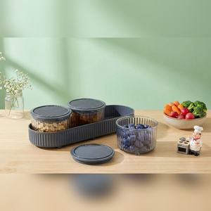 Conteneur à fruits secs en plastique Aalok exclusif, 500g, 3 compartiments, couvercle amovible, solution de rangement multifonctionnelle pour usage domestique - Product Image 2