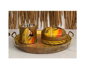 Bulk Wooden Mubkhar <b>Oud</b> Burner Set Of Three Round Shape <b>Incense</b> Bakhoor Burner For Wedding Fragrance Use - Product Image 5