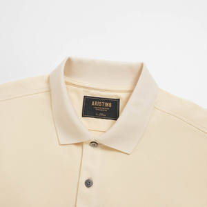 Aristino Fiero hombres primavera melocotón para camisa APS003AZ1 patrón sólido 100% algodón paño no tejido elegante Casual caliente - Product Image 2