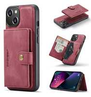 Funda de Lujo de Cuero Genuino para Teléfono con Billetera Magnética Extraíble Carcasa Híbrida a Prueba de Golpes para Smartphone