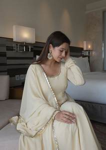 Ensemble de robe de soirée indienne et pakistanaise pour femmes, en georgette, séchage rapide, avec magnifique dupatta et pantalon, pour occasions spéciales, coupe classique - Product Image 6