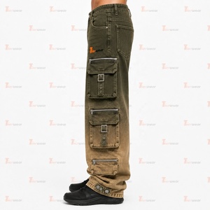 Pantalones Cargo de Mezclilla para Hombre, Fabricante de Moda, Venta al por Mayor, Jeans Personalizados con Múltiples Bolsillos, Corte Relajado, Ropa de Trabajo, Estilo Urbano - Product Image 2