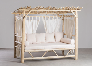 Canapé-lit de jour en teck naturel indonésie - Product Image 2