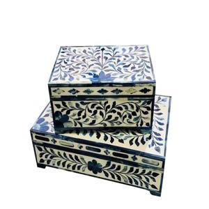 Boîte de rangement pour incrustation d'os ou boîte de rangement pour bijoux en os, incrustation en résine d'os nouveau design boîte de bureau décorative - Product Image 1