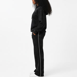 Ropa de calle hecha a medida, Jersey lavado con ácido de algodón 100%, Sudadera con capucha y trajes para correr, jersey con logotipo impreso personalizado, sudadera para mujer - Product Image 3