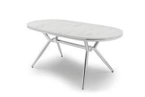 Ensemble de meubles de salle à manger en acier inoxydable, élégants, modernes et élégants, 1 table et 6 chaises avec 2 ans de garantie pour villa ou cuisine - Product Image 3