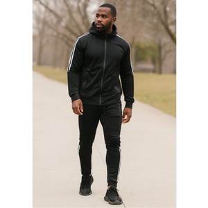 Otoño e Invierno para hombre, nueva sudadera con capucha de Color sólido y pantalones, conjunto de dos piezas, conjunto deportivo informal de moda, talla, chándal para hombre - Product Image 4