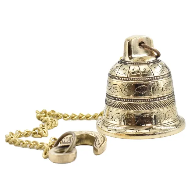 Beautiful Design Brass Metal Hanging Bell For Temple Prayer Wedding Party Decoration Brass Hanging Bell