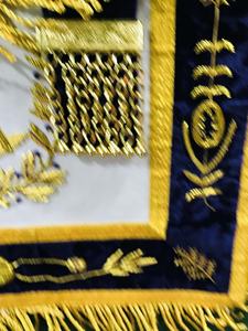 Delantal Masónico Bordado a Mano para Past Maestro de Gran Logia, Color Morado-HSE - Product Image 2