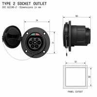 Soket Pengisian Daya EV Tipe 2 IEC 62196-2 Mode 3 16A 32A (Sisi Stasiun) Model HLD-SKT-T2-1632