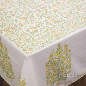 ผ้าคลุมโต๊ะผ้าฝ้ายทำมือพิมพ์ลายสวยงามสำหรับงานเฉลิมฉลองที่ใส่ใจสิ่งแวดล้อมผ้าคลุมโต๊ะทำจากผ้าฝ้ายทำด้วยมือ - Product Image 5