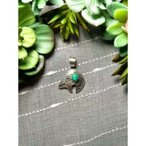 Pendentif Shirley Henry en turquoise de la montagne Sonoran et argent sterling avec technologie d'incrustation à sertissage clos - Product Image 1
