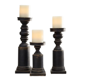 Best Seller Mango Wood <b>Set</b> Of 3 Candle Pillar Holder Dark Walnut <b>Colour</b> Classic Design Candle Holder For Wedding Decor - Product Image 1