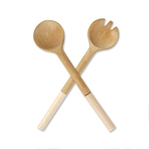 Grattoir en bois spatule fendue servant de service à salade en bois lot de 2 fait à la main UNIQUE KETCHENWAR - Product Image 3