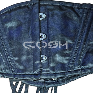 Corset élégant en satin noir, type waspie, cincher de taille, sous-poitrine, également disponible en plusieurs couleurs - Product Image 3