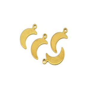 Lote de 100 Dijes de Luna de Latón Crudo de 14x6 mm para Fabricación de Joyería - Product Image 2