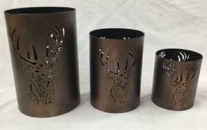 Cerf Design Table En Métal Ornement Suspendu Noir Poudre Enduit Votive Bougeoir Décoration de La Maison pour Noël Tendance Métal - Product Image 2