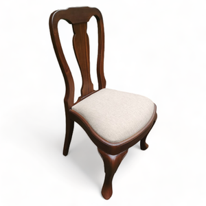 Chaise en bois d'acajou antique de luxe et chaise française classique pour la salle à manger, meubles avec chaise de salle à manger en bois rembourrée - Product Image 6