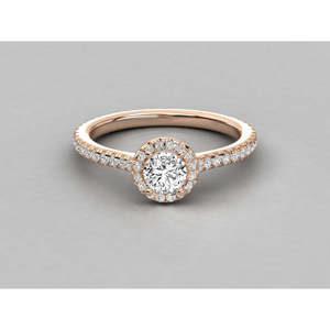 Bague solitaire en or 10 carats avec diamant brillant - Product Image 5