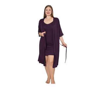 Conjunto de Pijama de Viscosa para Mujer, Camisón Capri, Túnica Corta, Ropa de Dormir Suave y Transpirable, Ropa de Casa Cómoda para Descansar - Product Image 4