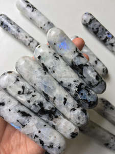 Baguette de massage en cristal naturel flashy arc-en-ciel pierre de lune baguette de massage en cristal lisse baguette de massage en pierre de lune YONI Dildos - Product Image 3