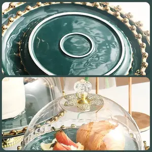 Large Iron Cake <b>Stand</b> with Dome Unique Design for Multi Layer Cakes and <b>Cupcakes</b> for Cake Presentation During Festive Gatherings - Product Image 2