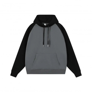 เสื้อฮู้ดโอเวอร์ไซส์ผู้ชาย แขนเสื้อแบบแร็กแลน ผ้าเฟรนช์เทอร์รี่ สีพื้น สไตล์ลำลอง สำหรับฤดูใบไม้ร่วง มีกระเป๋า ดีไซน์เรียบง่าย ทรงปกติ - Product Image 4