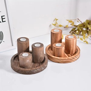 Wooden Taper <b>Candle</b> <b>Stick</b> <b>Holder</b> For Christmas Wedding Decors Unique <b>Candle</b> Amazing Beautiful Taper Set Of 3 pcs With Tray - Product Image 6