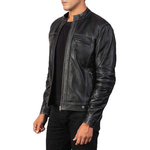 Youngster Reversible Black Biker <b>Jacket</b> Genuine <b>Sheepskin</b> & Cowhide Leather XS Size Coated for Autumn Season ODM Supply - Product Image 2