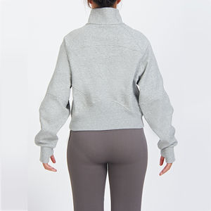 Pulls à demi-zip à manches longues pour femmes, mode automne, sweat-shirts oversize pour femmes, vêtements, tenues, sweat-shirts à demi-zip - Product Image 4