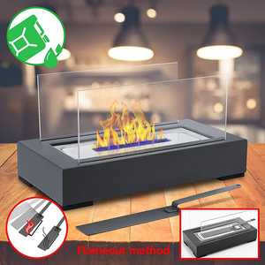 <span class=keywords><strong>Chimenea</strong></span> de <span class=keywords><strong>bioetanol</strong></span> moderna a prueba de viento de vidrio Ur-Health 2, <span class=keywords><strong>chimenea</strong></span> de <span class=keywords><strong>bioetanol</strong></span> de mesa rectangular <span class=keywords><strong>negra</strong></span> - Product Image 3
