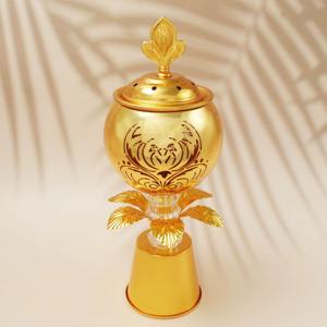 Best-selling Metal Middle Eastern Carbon Incense <b>Burner</b> Exquisite Waistline Decoration Gold <b>Silver</b> Bakhoor Arabic Incense <b>Burner</b> - Product Image 6