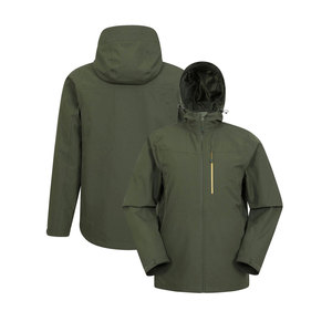 Chaqueta de lluvia de manga completa para exteriores a prueba de agua elegante de secado rápido con capucha y cremallera cómoda personalizada de calidad superior para hombres - Product Image 1