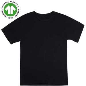 เสื้อยืดแขนแร็กแลนผ้าฝ้ายออร์แกนิกของผู้หญิง-สีดำเสื้อเจอร์ซีย์4.3ออนซ์แขนครอปแบบสบายๆนุ่มและระบายอากาศได้ดี - Product Image 5