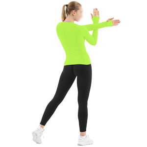 T-shirt de yoga pour femme, col rond, super extensible, coupe ajustée, séchage rapide, vêtements de sport, vêtements de fitness, vêtements de sport personnalisés de haute qualité - Product Image 5