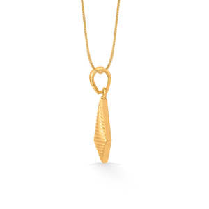 Pendentif en or en forme de losange doré avec chaîne à maillons - Product Image 5