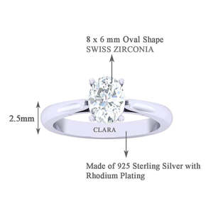 Anillos de Plata de Ley 925 de Primera Calidad para Mujer, Corte Ovalado, Corte Cojín, Diamante con Baño de Rodio, Anillo para Hombre con Incrustaciones - Product Image 6